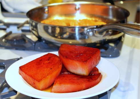 pan seared watermelon